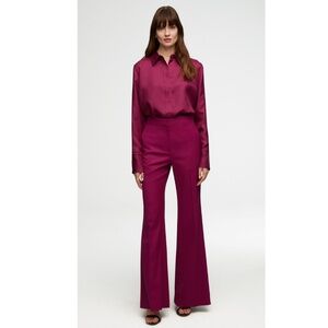 ARGENT Tailored Flare Trouser in Seasonless Wool Size 4 Magenta